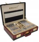 Kinghoff Комплект прибори за хранене Kinghoff KH 3504, 72 части, За 12 човека, Куфар, Неръждаема стомана, Сребрист