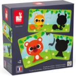 Janod Puzzle pentru bebeluși Janod din 12 x 2 piese - Animalele și umbrele lor (J02701) Puzzle