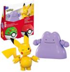 Mega Pokemon, Pokeball Pikachu si Ditto, 2 figurine, set de constructie, 42 piese