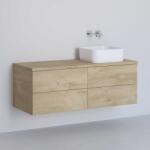 Kronenbach Cube szekrény pulttal 121x48.7x44.5 cm mosdókagyló alá akasztható tölgy KBWTKOWTL1214GH (KBWTKOWTL1214GH)