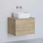 Kronenbach Cube szekrény pulttal 61x48.7x44.5 cm mosdókagyló alá akasztható tölgy KBWTKOWTL612GH (KBWTKOWTL612GH)