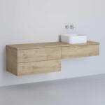 Kronenbach Cube szekrény pulttal 161x48.7x44.5 cm mosdókagyló alá akasztható tölgy KBWTKOWTL1613GH (KBWTKOWTL1613GH)