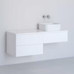 Kronenbach Cube szekrény pulttal 121x48.7x44.5 cm mosdókagyló alá akasztható fehér KBWTKOWTL1213WH (KBWTKOWTL1213WH)
