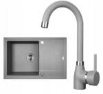 Laveo Megalo, konyhai mosogató 790x490x230 mm + mosogató csaptelep BKZ_968, szürke, LAV-SBEA511T (LAV-SBEA511T)