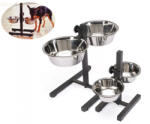 Camon Doggy Bar Állványos, állítható magasságú dupla rozsdamentes etetőtál 1600 ml