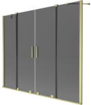 Mexen Velar Duo, 2 szárnyas eltolható kádparaván 180 x 150 cm, 8mm szürke üveg, arany matt, 896-180-000-42-55 (896-180-000-42-55)