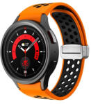 Mybandz 41719 lélegző mágneszáras szilikon óraszíj galaxy watch 5-6-7 /narancs-fekete 20mm (41719) - mostelado