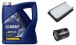 Mannol Suzuki Sx4 olajcsere szett 1.5-1.6 benzin 2009.08-ig levegőszűrő, olajszűrő, Mannol Defender, Mannol Classic 10w40 4L (13780-79J00, 16510-61A01)