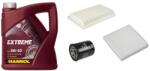 Mannol Suzuki Swift IV 2010.10-2017.05 olajcsere szett 1.2 benzin levegőszűrő, olajszűrő, pollenszűrő, Mannol Extreme 5w40 4L (13780-69L00, 16510-61A31-A21, 95860-62J00)