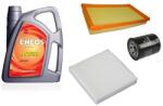 Eneos Suzuki Ignis olajcsere szett 2003-2007, 1.3-1.5 benzin levegőszűrő, olajszűrő, pollenszűrő, Eneos Premium 10w40 4L (13780-86G00, 16510-61A01, 95860-78F10)