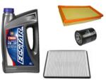 ECSTAR Suzuki Ignis olajcsere szett 2003-2007, 1.3-1.5 benzin levegőszűrő, olajszűrő, pollenszűrő, Suzuki gyári motorolaj ECSTAR 0w20 4L (99000-21E20-047, 13780-86G00, 16510-61A01, 95860-78F10)