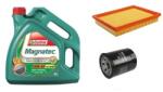 Castrol Suzuki Swift olajcsere szett 1.3-1.5 benzin 2005-2010 levegőszűrő, olajszűrő, Castrol Magnatec 10w40 olaj (13780-62J00, 16510-61A01)