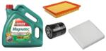 Castrol Suzuki Swift III 2005-2010.09 olajcsere szett 1.3-1.5 benzin - levegőszűrő, olajszűrő, pollenszűrő, Castrol Magnatec 10w40 olaj (13780-62J00, 16510-61A01, 95860-62J00)
