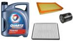 Total Suzuki Ignis olajcsere szett 2003-2007, 1.3-1.5 benzin levegőszűrő, olajszűrő, pollenszűrő, Total Quartz 7000 10w40 4L (13780-86G00, 16510-61A01, 95860-78F10)