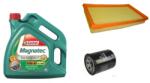 Castrol Suzuki Ignis olajcsere szett 2003-2007, 1.3-1.5 benzin levegőszűrő, olajszűrő, Castrol Magnatec 10w40 olaj (13780-86G00, 16510-61A01)
