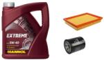 Mannol Suzuki Swift III 2005-2010.09 olajcsere szett 1.3-1.5 benzin - levegőszűrő, olajszűrő, Mannol Extreme 5w40 4L (13780-62J00, 16510-61A01)