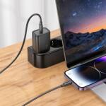 hoco. N62 hálózati töltő 1xUSB-C csatlakozással + Type-C - Lightning kábellel 30W PD QC - fekete