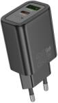 hoco. N61 hálózati töltő 1xUSB-A és 1xUSB-C csatlakozással 20W 3A PD QC3.0 - fekete