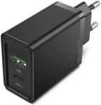 Vention USB-A+C (2port, 18W/20W, fekete), töltő