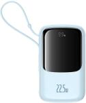 Baseus Qpow Pro+ powerbank 1xUSB-A és 1xUSB-C csatlakozással beépített Type-C kábellel 10000mAh 22.5W 2.4A PD QC - kék