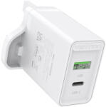 Vention TÖLTŐ USB-A+C (2port, 18W/20W, fehér, UK csatlakozó), Vention