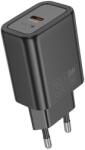 hoco. N62 hálózati töltő 1xUSB-C csatlakozással 30W PD QC - fekete