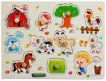 TipTopTOYS Puzzle din lemn încastru Ferma cu animale A-3017 - 11 piese (A-3017) Puzzle