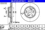 ATE Disc frana fata Honda Civic VIII, Fr-V ATE 24.0123-0110.1 (24.0123-0110.1)
