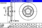 ATE Disc frana PowerDisc Audi A6 C5, Allroad C5 ATE 24.0310-0260.1 (24.0310-0260.1)