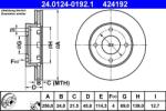 ATE Disc frana fata Mitsubishi Colt VI, Smart Forfour ATE 24.0124-0192.1 (24.0124-0192.1)