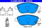 ATE Set placute frana ATE 13.0460-3840.2 (13.0460-3840.2) - fixbox
