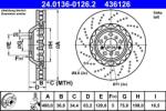 ATE Disc frana compus BMW Seria 6 F06/F12, Seria 5 F10 ATE 24.0136-0126.2 (24.0136-0126.2)