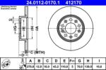 ATE Disc frana spate Alfa Romeo Giulietta, Fiat 500x ATE 24.0112-0170.1 (24.0112-0170.1)