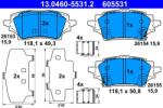 ATE Set placute frana ATE 13.0460-5531.2 (13.0460-5531.2)