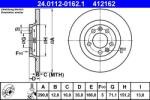ATE Disc frana spate Peugeot 407, Citroën C5 III ATE 24.0112-0162.1 (24.0112-0162.1)