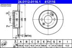 ATE Disc frana fata Renault Clio I/II, 19 I ATE 24.0112-0116.1 (24.0112-0116.1)