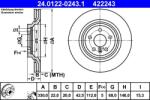 ATE Disc frana spate Audi A6 Allroad C6, A6 C6 ATE 24.0122-0243.1 (24.0122-0243.1)