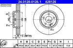ATE Disc frana fata Mercedes Clasa E W210, CLK C208 ATE 24.0128-0126.1 (24.0128-0126.1)