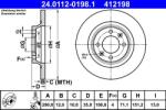 ATE Disc frana Citroën C4 II, DS4 ATE 24.0112-0198.1 (24.0112-0198.1)