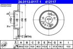 ATE Disc frana Mercedes 124, Clasa E W124 ATE 24.0112-0117.1 (24.0112-0117.1)