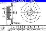 ATE Disc frana spate Toyota Avensis Verso, Previa II ATE 24.0112-0164.1 (24.0112-0164.1)