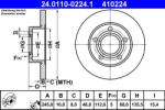 ATE Disc frana spate Audi A4 B5, VW Passat B5 ATE 24.0110-0224.1 (24.0110-0224.1)