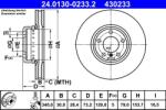 ATE Disc frana fata compus BMW Seria 3 F30, Seria 1 F20 ATE 24.0130-0233.2 (24.0130-0233.2)