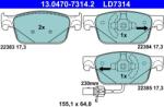 ATE Set placute frana, frana disc ATE 13.0470-7314.2 - fixbox
