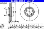 ATE Disc frana fata Ford Transit, Transit Tourneo ATE 24.0124-0167.1 (24.0124-0167.1)