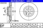 ATE Disc frana fata Alfa Romeo Mito, Fiat Stilo ATE 24.0126-0125.1 (24.0126-0125.1)