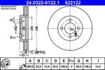 ATE Disc frana fata PowerDisc BMW Seria 3 E30, Z1 ATE 24.0322-0122.1 (24.0322-0122.1)