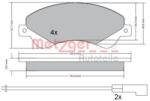 METZGER Set placute frana METZGER 1170146 (1170146)