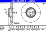 ATE Disc frana compus BMW X6 E71/F16, X5 E70 ATE 24.0136-0113.2 (24.0136-0113.2)