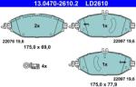 ATE Set placute frana ATE 13.0470-2610.2 (13.0470-2610.2)